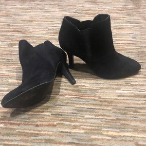 Black Suede Anne Klein Ankle Bootie